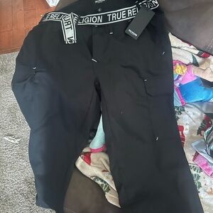 True Religion Men's Black Cargo Pants